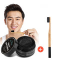 Teeth Whitening Natural Activated Charcoal Powder + Bamboo Brush